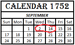 Interesting History: September 1752 calendar BhaviniOnline com
