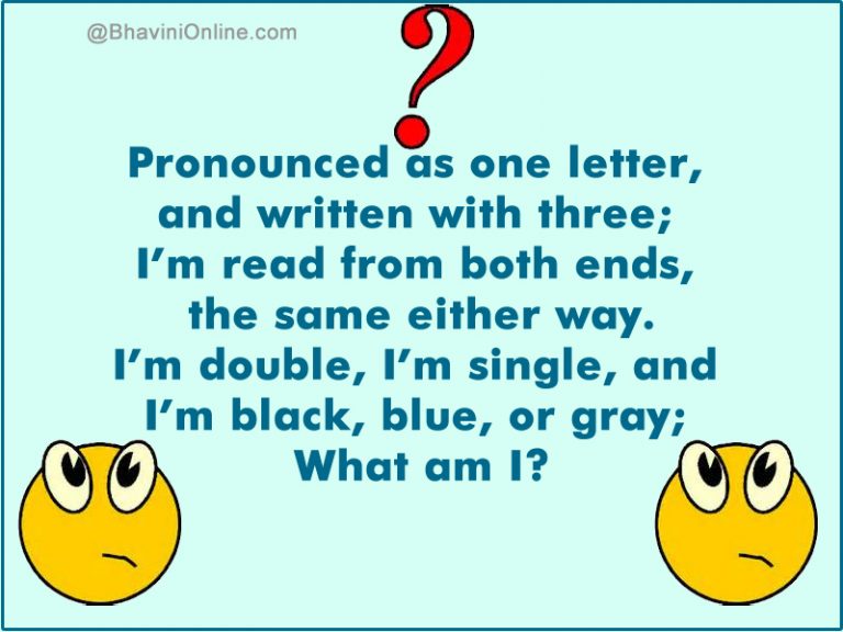 Word Riddle Games I'm Double, I'm Single, And I’m Black, Blue Or Gray