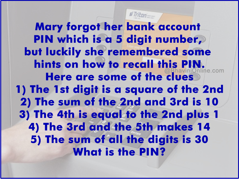 Crack The Code Riddle What Is The 5 Digit Pin Number