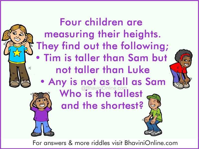 Logical Reasoning Riddle: Who Is The Tallest And The Shortest ...
