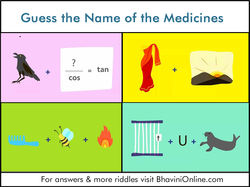 Picture Riddles: Guess the Name of the Medicines 