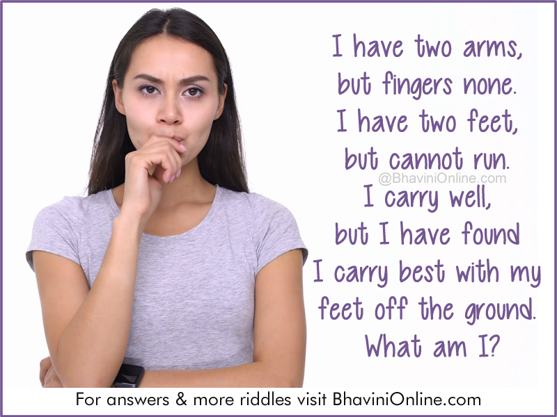 Two Thumb Riddle Word Riddles: I Have Two Arms, But Fingers None | BhaviniOnline.com